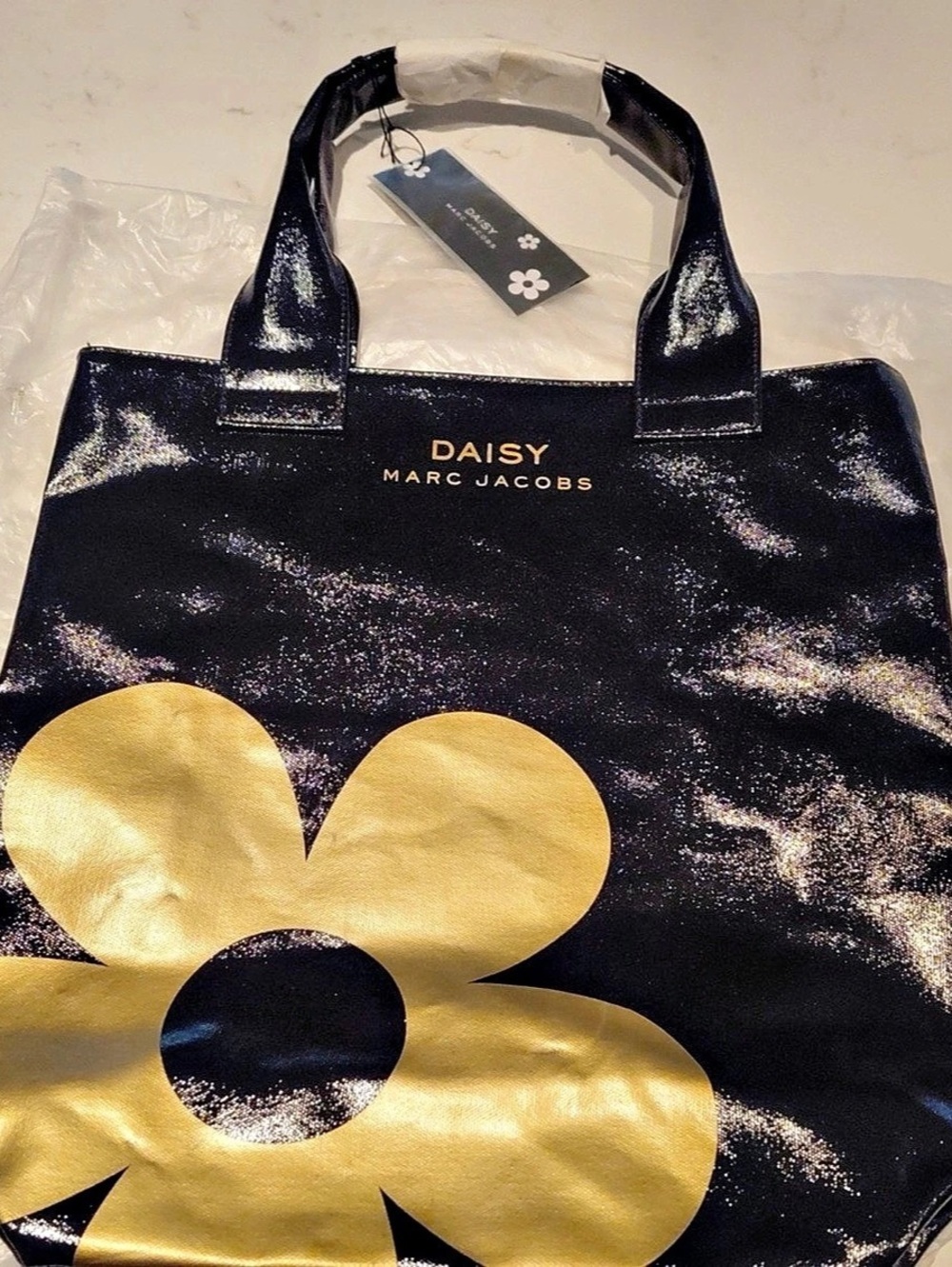 Marc Jacobs✨🖤💛🖤 Daisy Fragrance Promotional Tote Bag Black & Gold